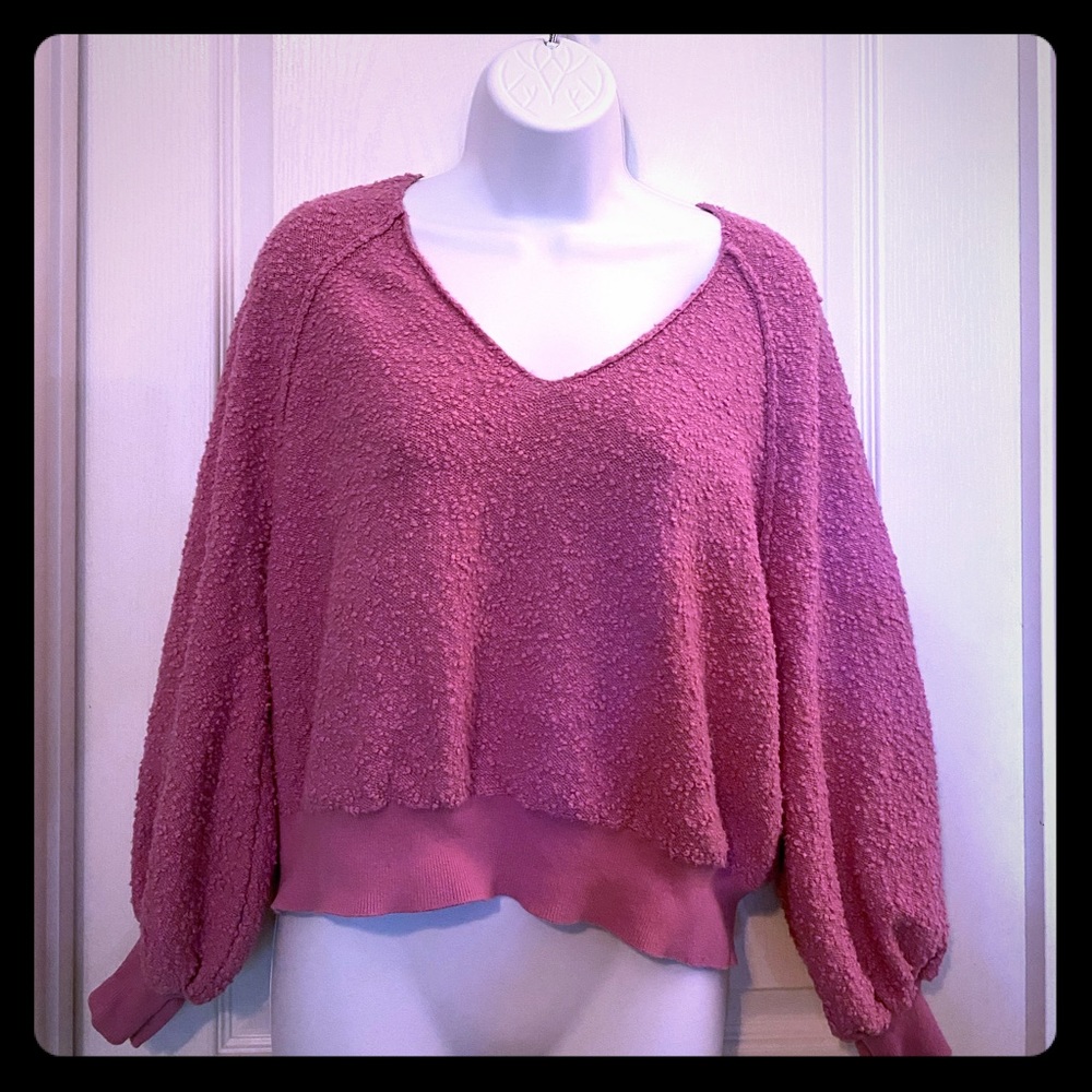 Free People cropped slugged top, cool rose